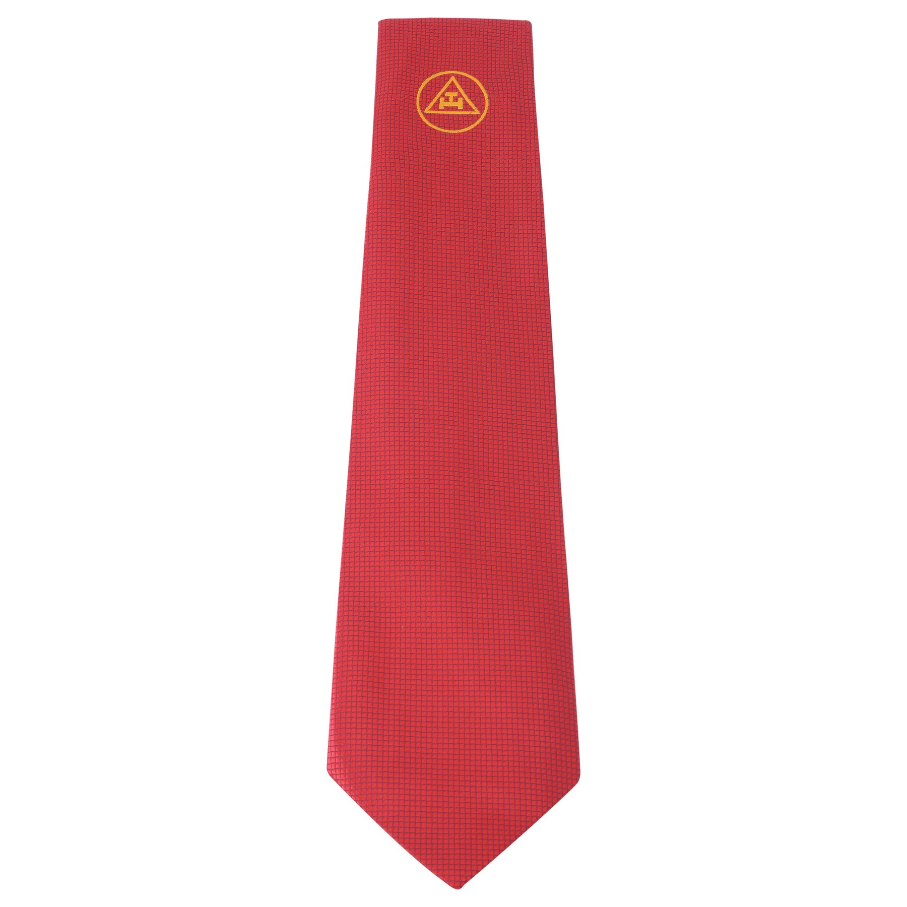 Royal Arch Chapter Necktie - Red With Gold Embroidery Emblem - Bricks Masons