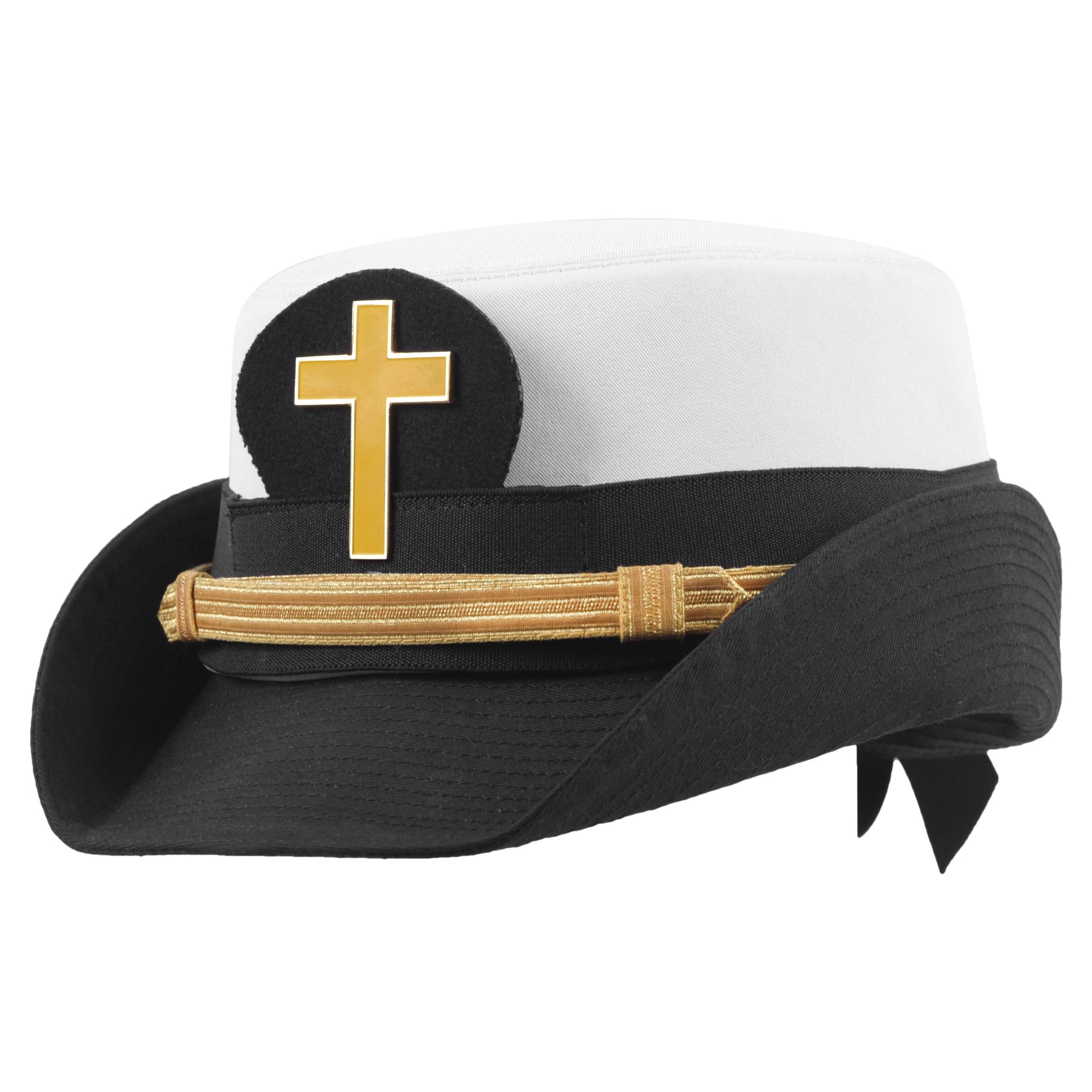 Knights Templar Commandery Fatigue Cap - Gold Metal Emblem - Bricks Masons