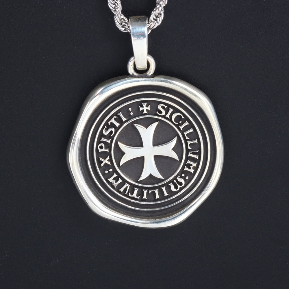 Knights Templar Commandery Pendant - Various Materials With Templar Cross