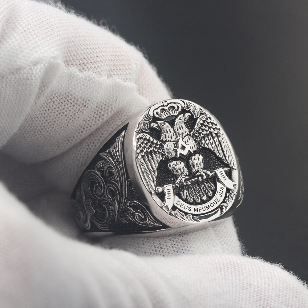 32nd Degree Scottish Rite Ring - Sterling Silver - Bricks Masons