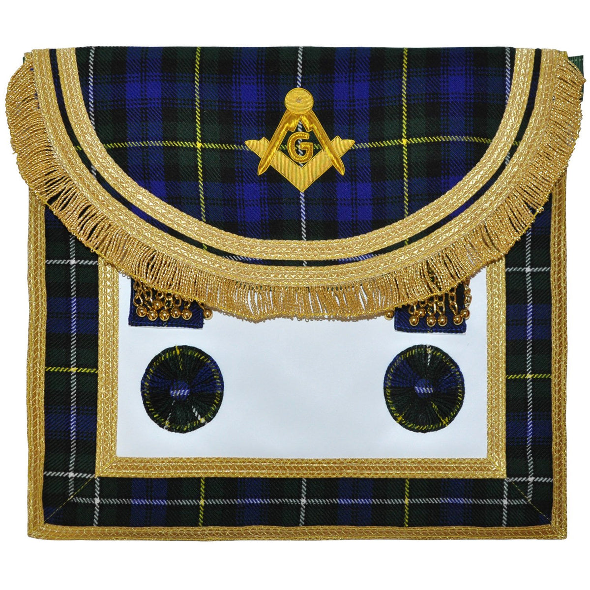 Scottish Rite Master Mason Handmade Embroidery Apron - Striped Blue - Bricks Masons