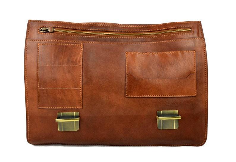Royal Arch Chapter Briefcase - Genuine Brown Leather - Bricks Masons
