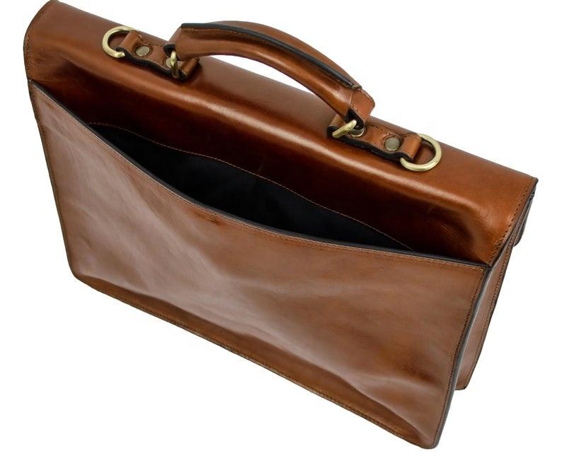 Knights Templar Briefcase - Brown Leather - Bricks Masons