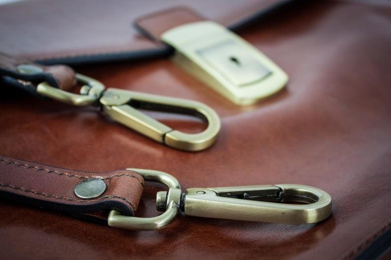 Grand Master Blue Lodge Briefcase - Brown Leather - Bricks Masons