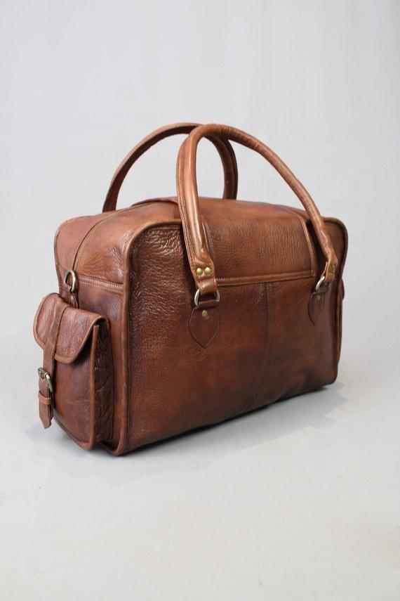 Royal Arch Chapter Travel Bag - Vintage Brown Leather - Bricks Masons