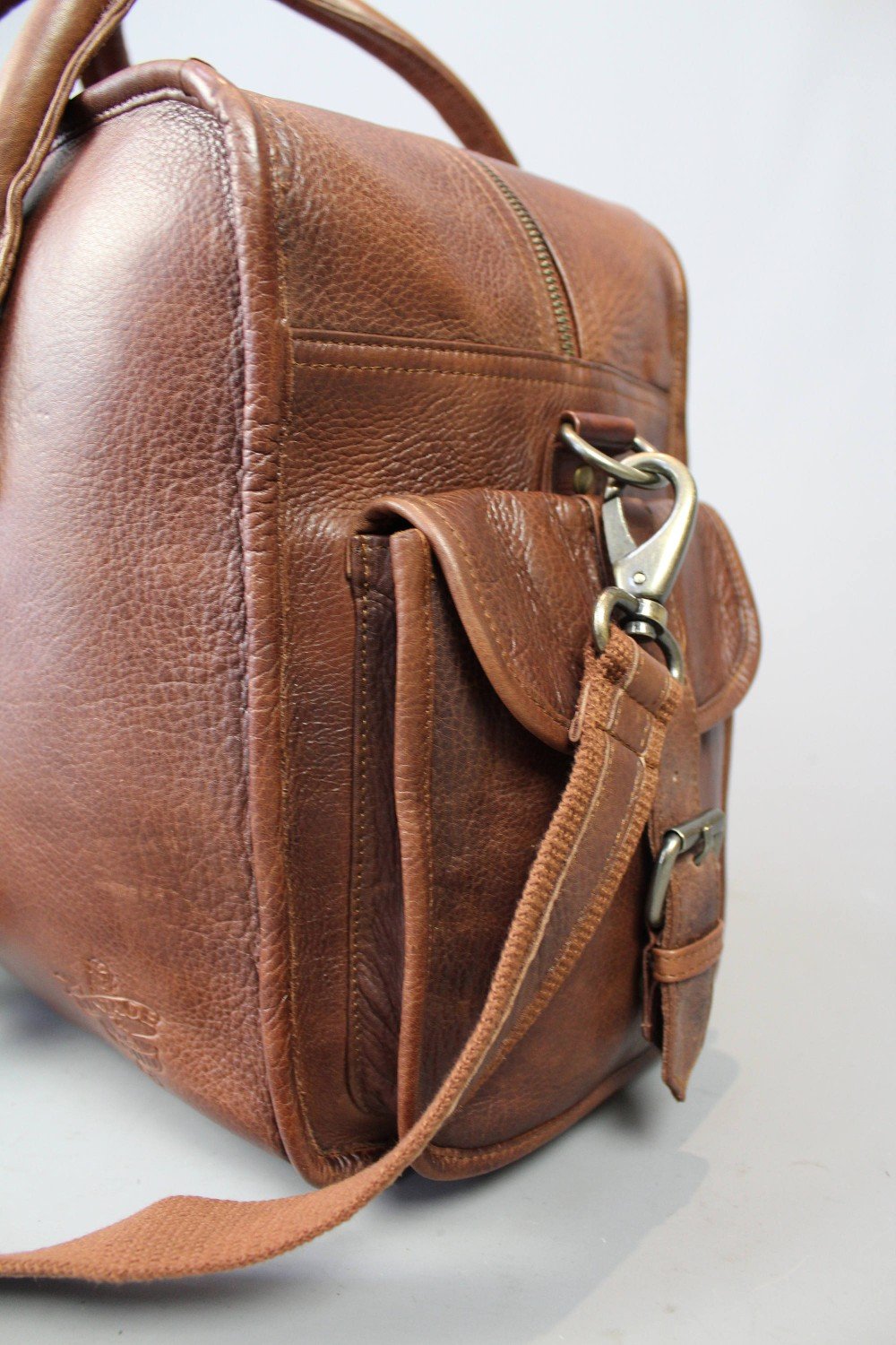 Past Master Blue Lodge California Regulation Travel Bag - Vintage Brown Leather - Bricks Masons