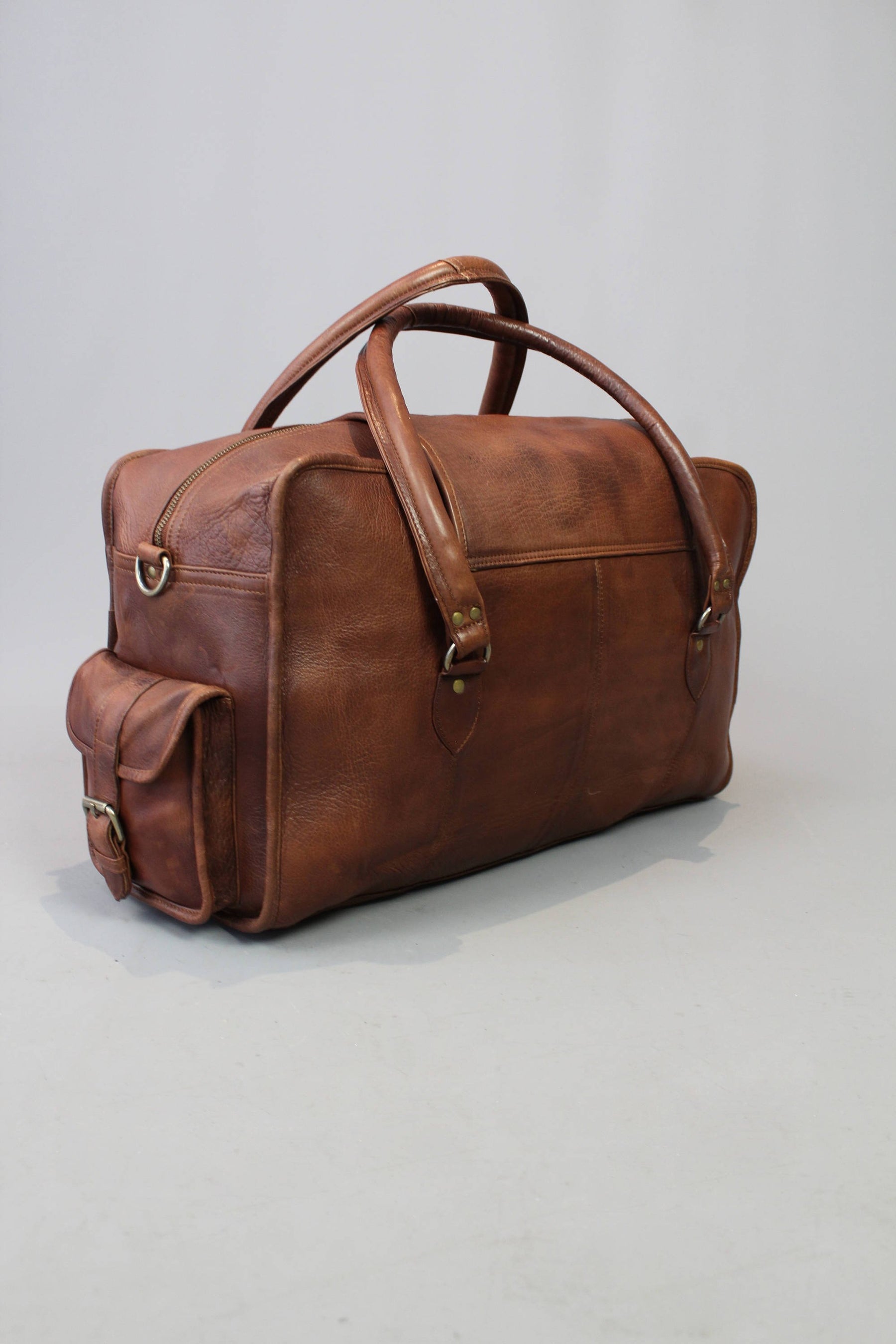 OES Travel Bag - Handmade Genuine Leather - Bricks Masons