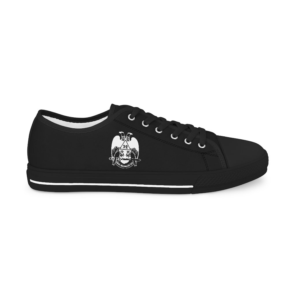 32nd Degree Scottish Rite Sneaker - Wings Down Low Top Black & White - Bricks Masons