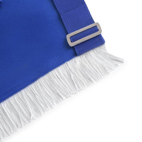 Junior Deacon Blue Lodge Officer Apron - Royal Blue With White Fringe - Bricks Masons