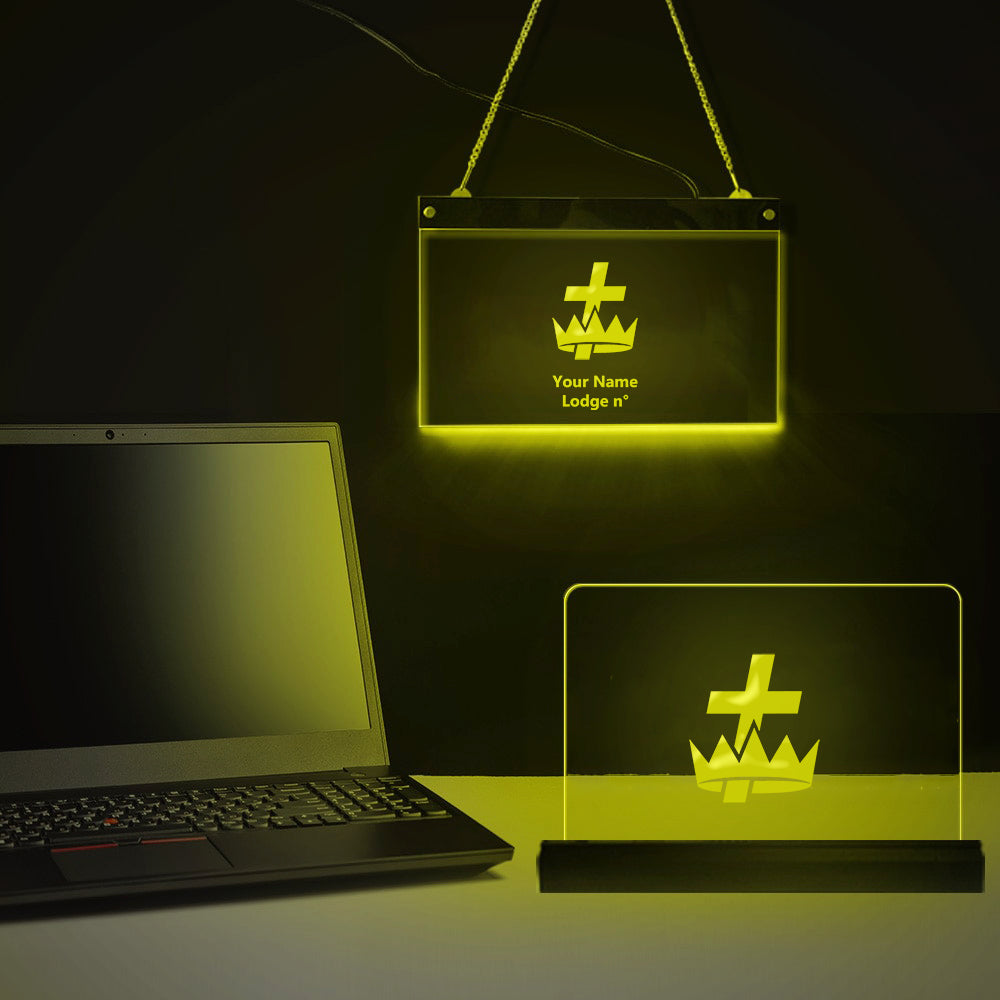 Knights Templar Commandery LED Sign - 3D Glowing light - Bricks Masons