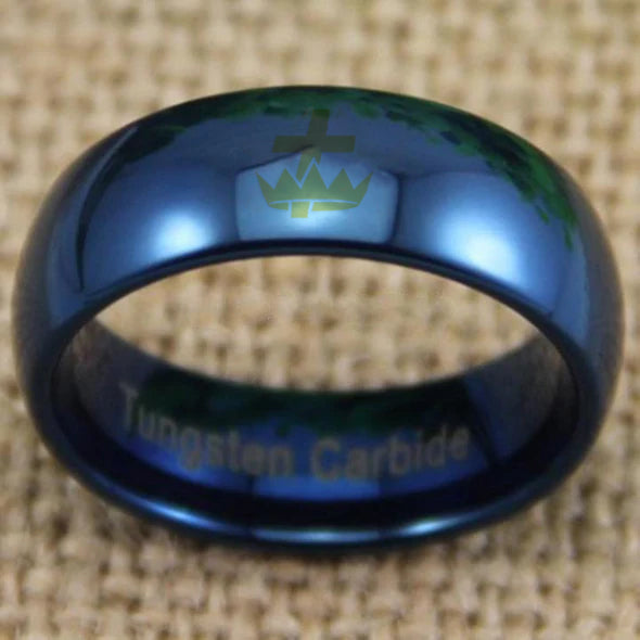 Knights Templar Commandery Ring - Blue Dome Tungsten - Bricks Masons