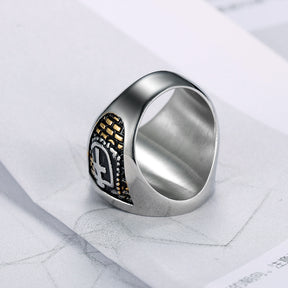Knights Templar Commandery Ring - Silver Stainless Steel - Bricks Masons