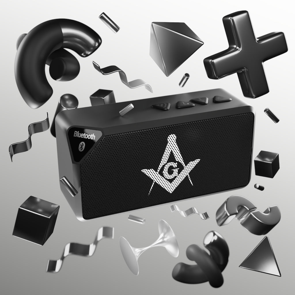 Master Mason Blue Lodge Bluetooth Speaker - White Square & Compass G - Bricks Masons