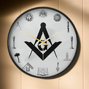 Master Mason Blue Lodge Clock - Frame with LED - Bricks Masons