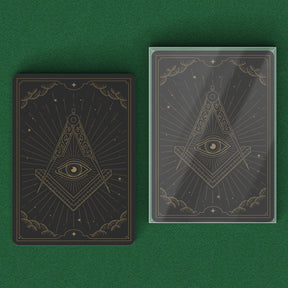 Master Mason Blue Lodge Playing Cards - Black & Gold - Bricks Masons