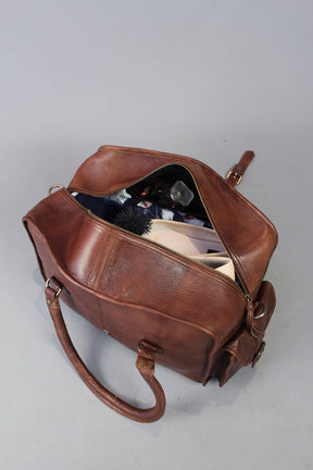 OES Travel Bag - Vintage Brown Leather - Bricks Masons