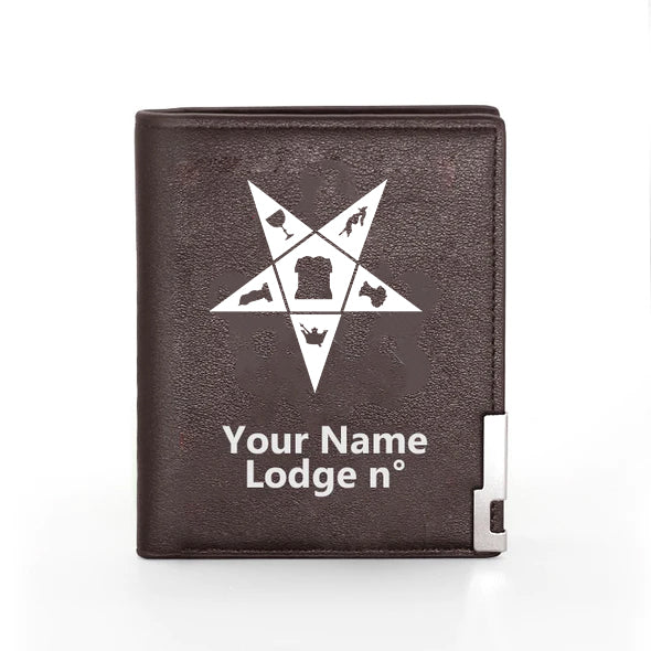 OES Wallet - Black & Brown - Bricks Masons