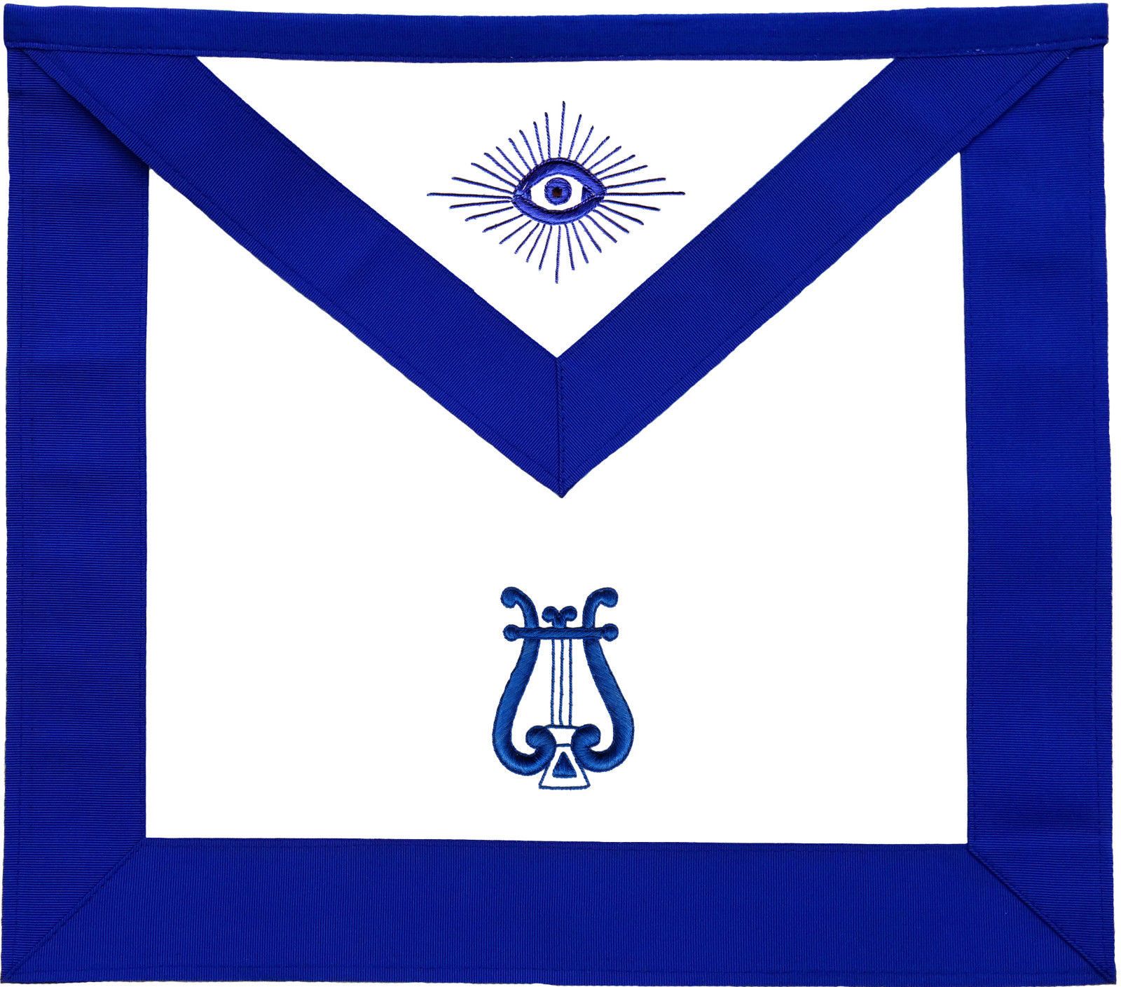 Officers Blue Lodge Officer Apron Set - Blue Ribbon Machine Embroidery (Set of 19) - Bricks Masons