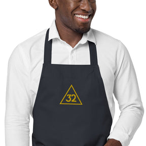 32nd Degree Scottish Rite Kitchen Apron - Various Organic Cotton Colors - Bricks Masons