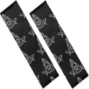 Past Master Blue Lodge California Regulation Seatbelt Cover - White & Gold - Bricks Masons