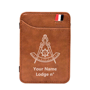 Past Master Blue Lodge California Regulation Wallet - Black & Brown - Bricks Masons