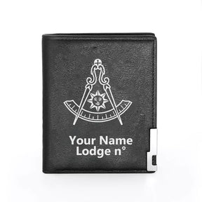 Past Master Blue Lodge California Regulation Wallet - Black & Brown - Bricks Masons