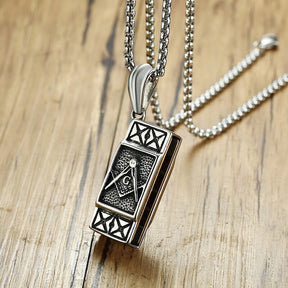 Master Mason Blue Lodge Necklace - Square and Compass G Functional Harmonica - Bricks Masons