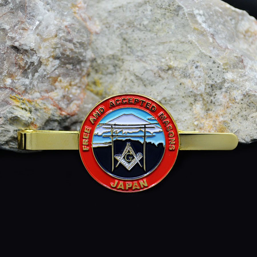 Master Mason Blue Lodge Tie Bar - FREE AND ACCEPTED MASONS Japanese Shrine Torii - Bricks Masons