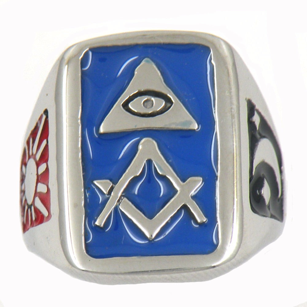 Master Mason Blue Lodge Ring - Eye Of Providence - Bricks Masons