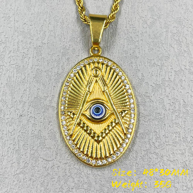 Master Mason Blue Lodge Necklace - Gold - Bricks Masons