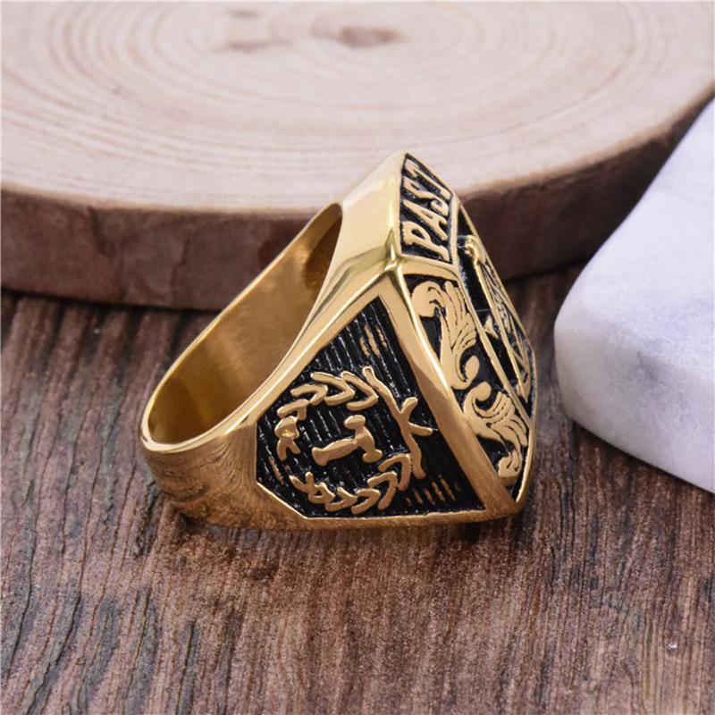 Past Master Blue Lodge Ring - Gold Stainless Steel - Bricks Masons