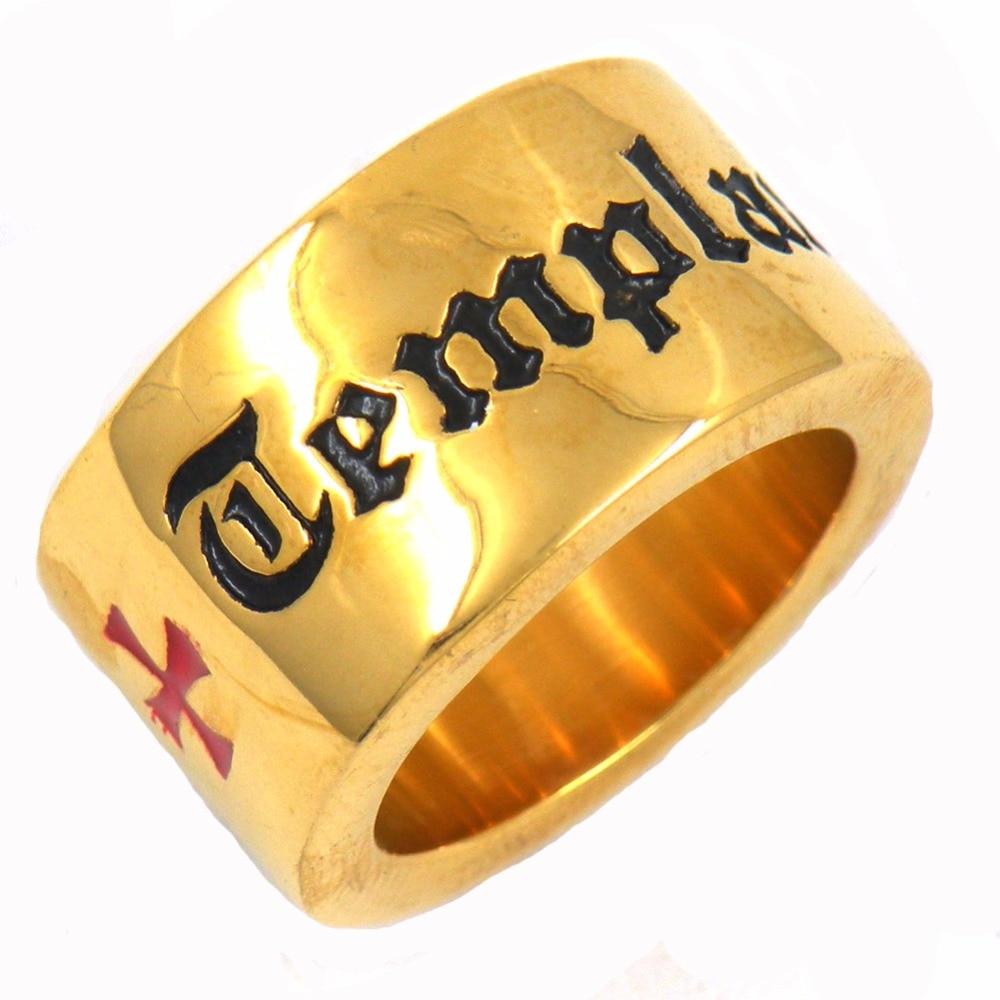 Knights Templar Cross Golden Ring - Bricks Masons