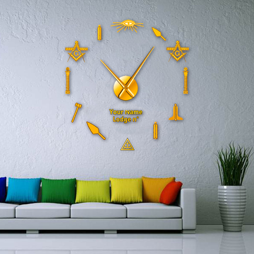 Royal Arch Chapter Clock - Frameless Design - Bricks Masons