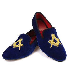Master Mason Blue Lodge Shoe - Embroidery Square and Compass (Multiple Colors) - Bricks Masons