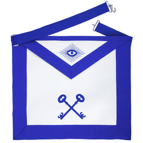 Treasurer Blue Lodge Officer Apron - Machine Embroidery - Bricks Masons