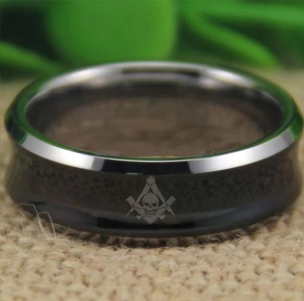Widows Sons Ring - Black Silver Edges - Bricks Masons